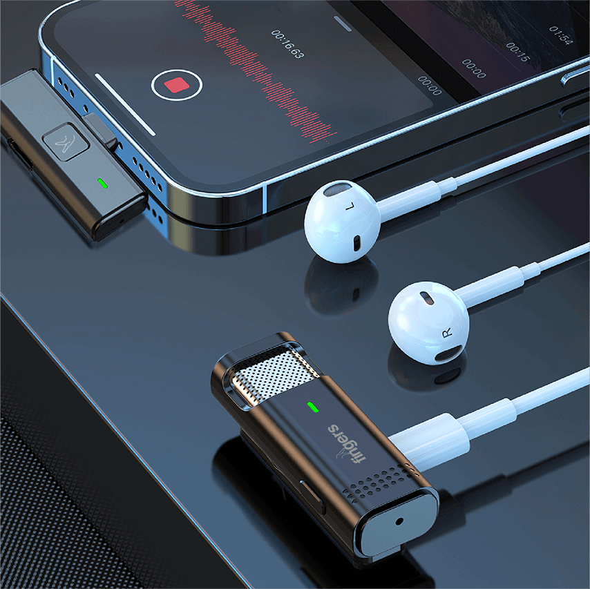 FINGERS Duo PhoneMic Connected to Wired Earphone With Type C connector