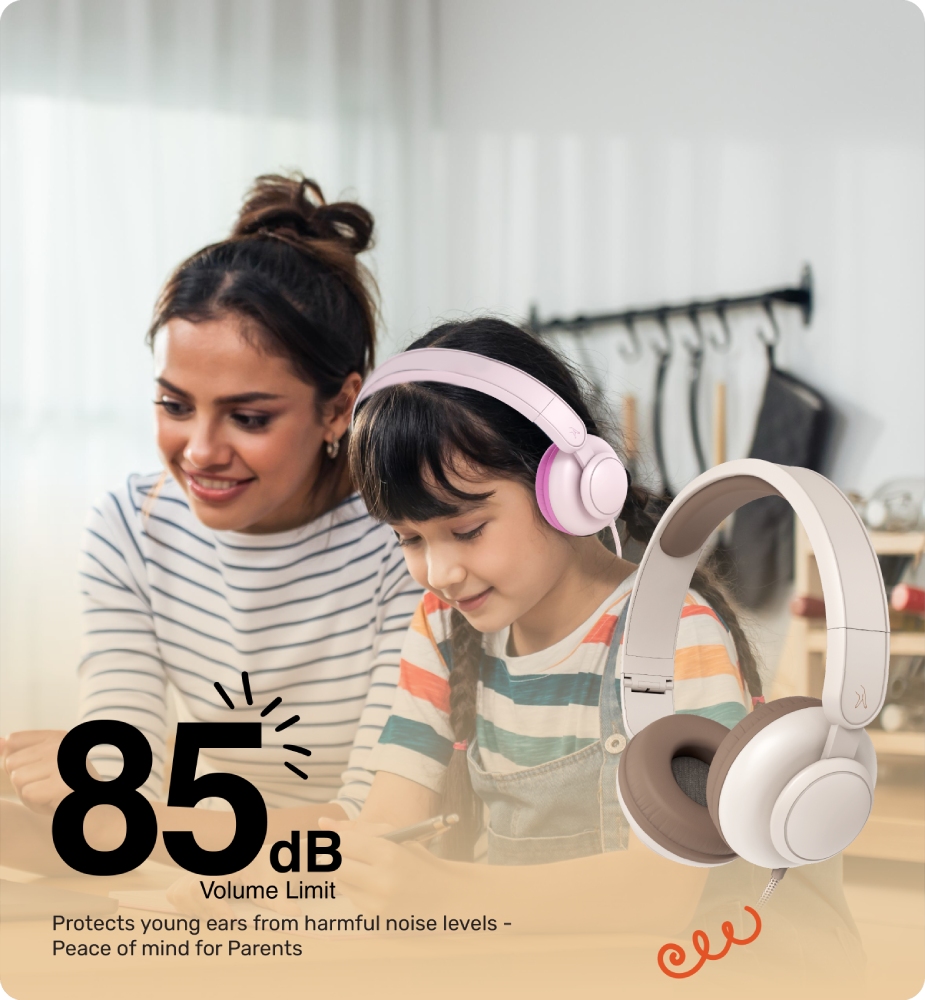 A Young Girl Learning Using FINGERS HappyHertz Wired Headset