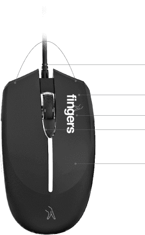 Wired Mouse Of FINGERS Magnifico Duo Wired Deskset With Lights