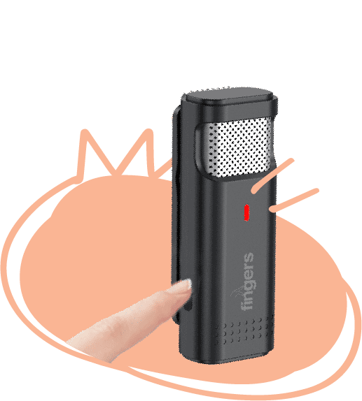 Power Button At Side Of FINGERS PhoneMic Wireless Mic