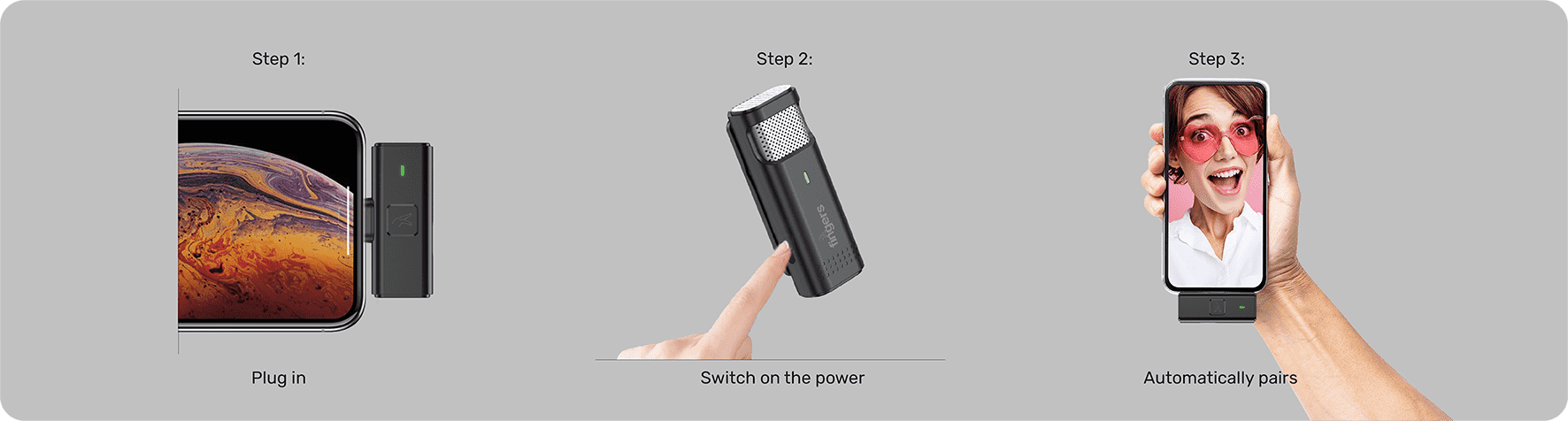 Easy Connecting Steps For FINGERS PhoneMic Lavalier Wireless Mic