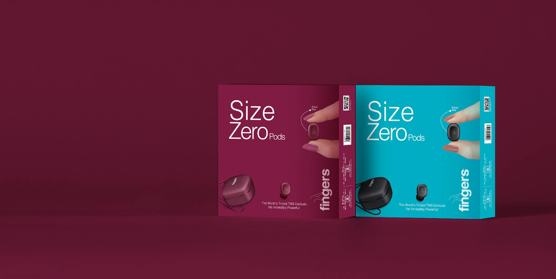 Fingers SizeZero Pods World's Tiniest TWS Earbuds