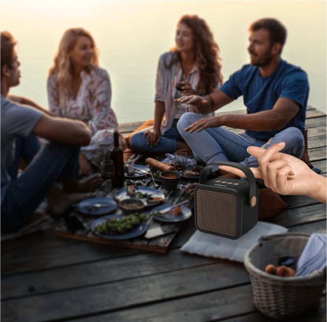 Compact FINGERS SoundKing Portable Speaker for on-the-go music lovers.