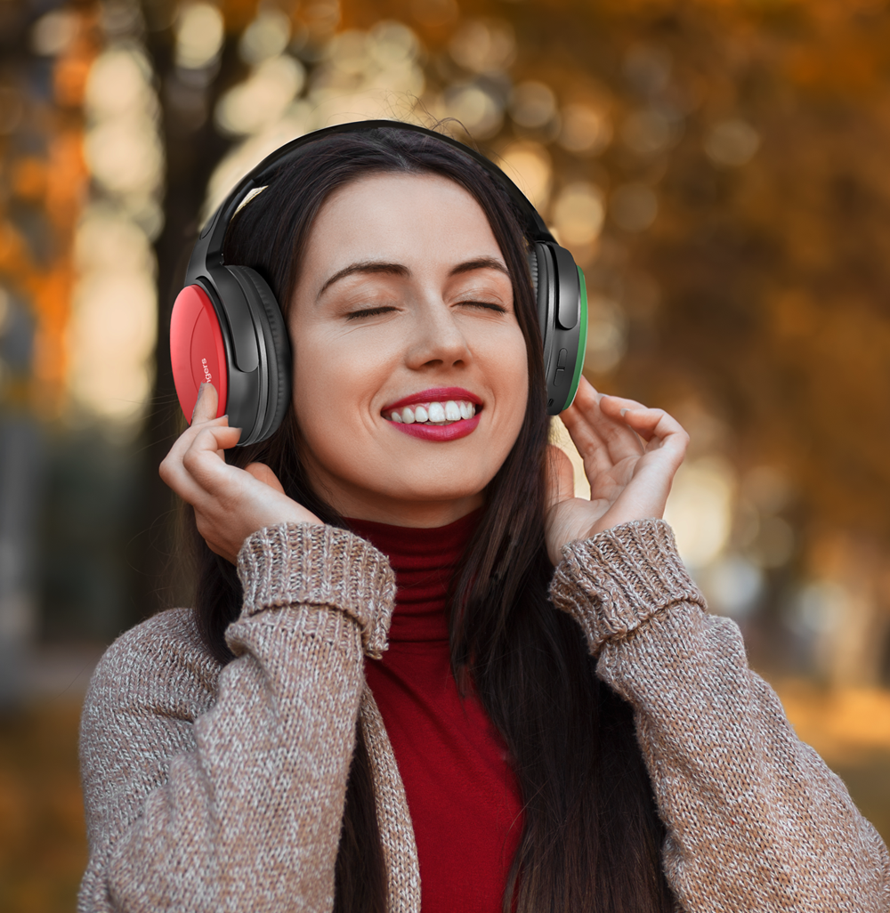 A Girl Immersed In Music With FINGERS Sugar N Spice B3 Wireless Headphone