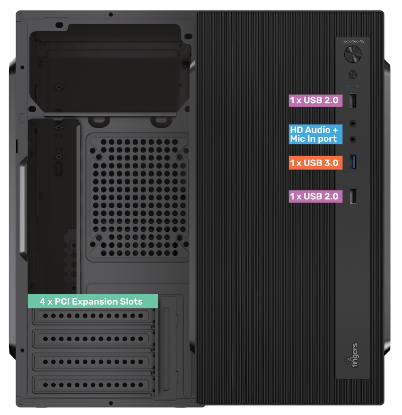 TurboNeo-N2 PC Case - Compact Power Performance | FINGERS