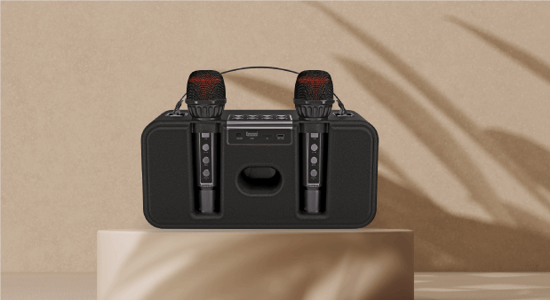 Dual Wireless Mic Of FINGERS 2Mic Karaoke Portable Speaker