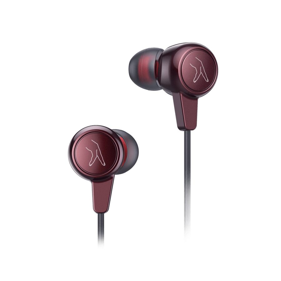 FINGERS SoundElite Burgundy Wired Earphone Back Side View