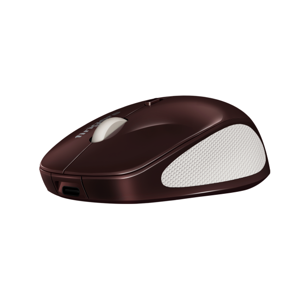 FINGERS CherryGrip Wireless Mouse - 3-in-1 (Bluetooth + USB Receiver + Rechargeable), Adjustable DPI (800/1200/1600), Ambidextrous, Anti-Slip Grip, Simple Plug-n-Play - Cherry Red