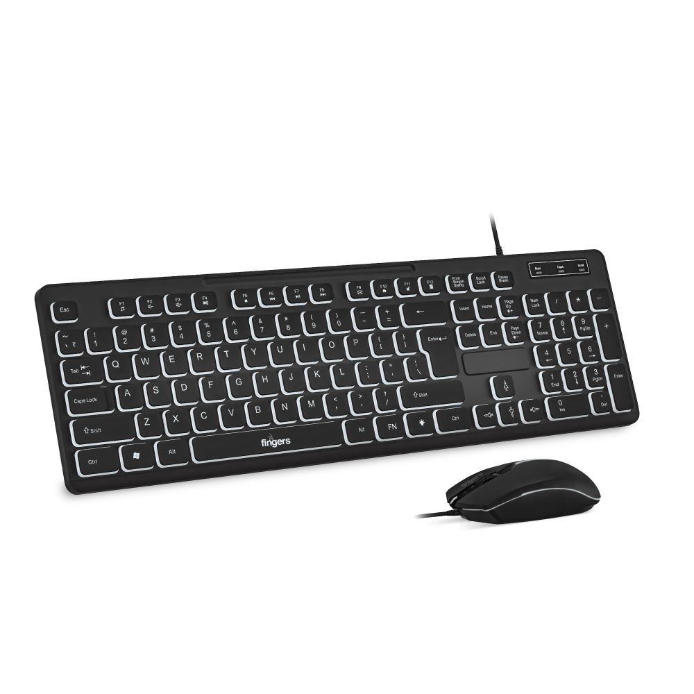 Fingers magnifico duo wired deskset cross view