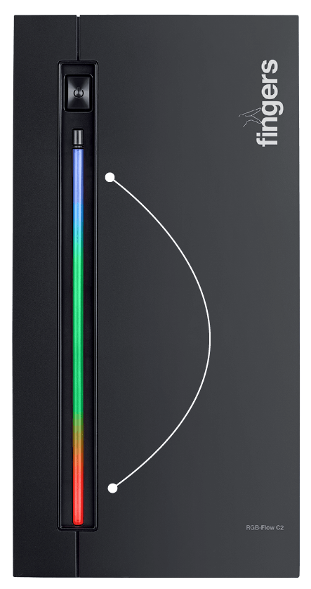 ATX Chassis Fingers Flow RGB C2 With SMPS Kuman Technologies ATX Chassis - Fingers Flow-RGB-C2 With SMPS