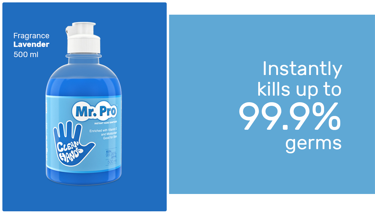 Mr. Pro Clean Hands Instant Hands Sanitizer 500 ml and 5 litre